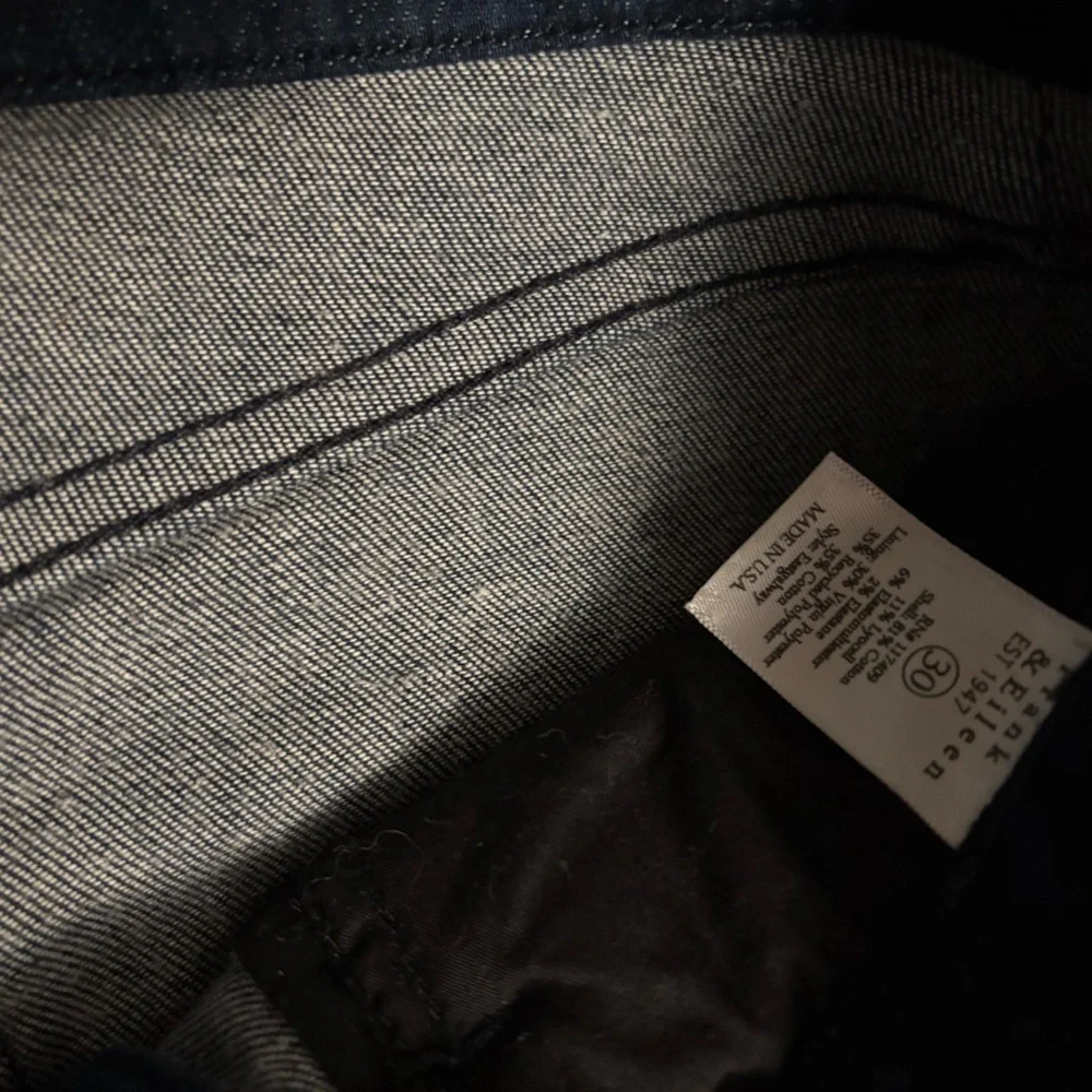 Frank & Eileen Italian East Galway Wide Leg Raw Hem Jeans Dark Wash Size 30 - Picture 10 of 10